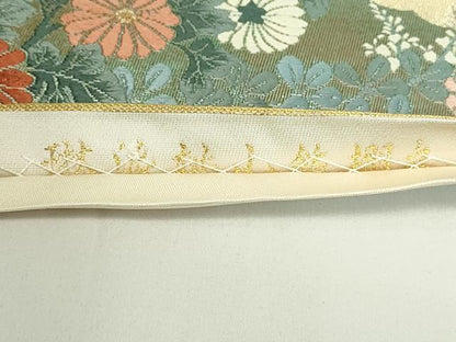 平和屋着物◎六通柄袋帯　唐織　琳派桃山飾棚文　金糸　正絹　逸品　DAAT8465qp