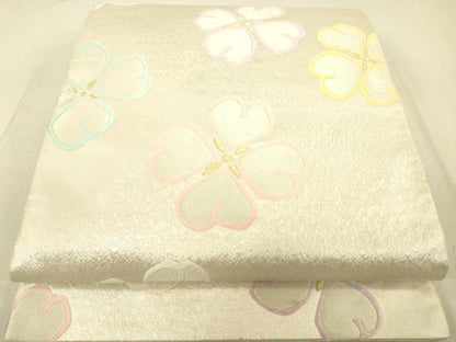 平和屋着物◎六通柄袋帯 唐織 舞花文 金糸 正絹 逸品 DAAT8767zy