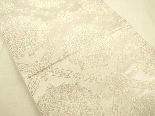 平和屋着物◎六通柄袋帯 正倉院花文 銀糸 正絹 逸品 DAAT8775zy