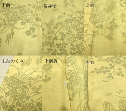 平和屋着物▽上質な小紋 無双 紗袷 紗×絽 草花文 正絹 逸品 DAAT9001az