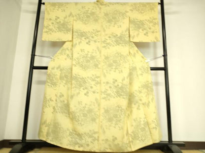 平和屋着物▽上質な小紋 無双 紗袷 紗×絽 草花文 正絹 逸品 DAAT9001az