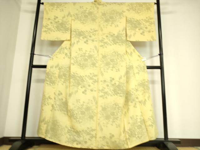 平和屋着物▽上質な小紋 無双 紗袷 紗×絽 草花文 正絹 逸品 DAAT9001az