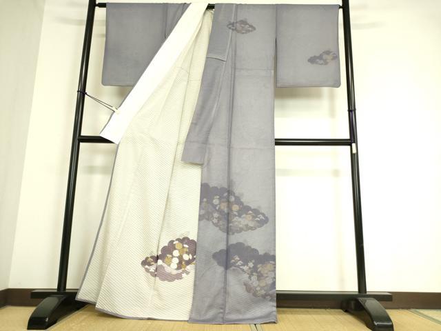 平和屋着物▽訪問着 無双 紗袷 紗×紋紗 雲取り花文 金彩 正絹 逸品 DAAT9003az