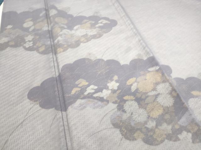 平和屋着物▽訪問着 無双 紗袷 紗×紋紗 雲取り花文 金彩 正絹 逸品 DAAT9003az