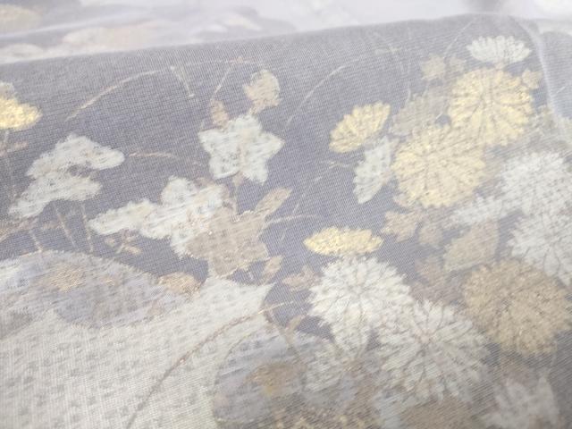 平和屋着物▽訪問着 無双 紗袷 紗×紋紗 雲取り花文 金彩 正絹 逸品 DAAT9003az