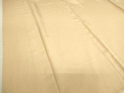 平和屋着物▽上質な色無地 単衣 縞地紋 薄香色 正絹 逸品 DAAT9005az
