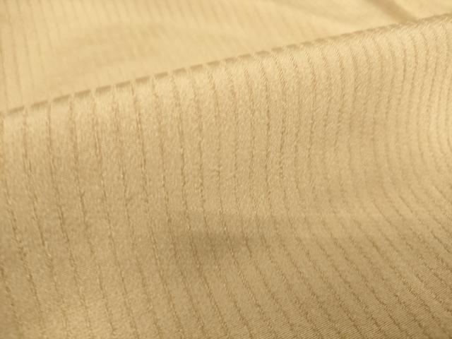 平和屋着物▽上質な色無地 単衣 縞地紋 薄香色 正絹 逸品 DAAT9005az