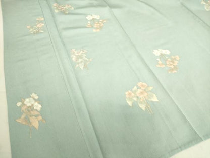 平和屋着物▽上質な小紋 単衣 草花文 金彩 正絹 逸品 DAAT9006az