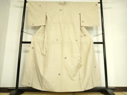 平和屋着物▽上質な紬 単衣 丸文 正絹 逸品 DAAT9009az