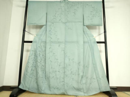 平和屋着物▽訪問着　無双　紗袷　紗×絽　草葉文　正絹　逸品　DAAT9010az