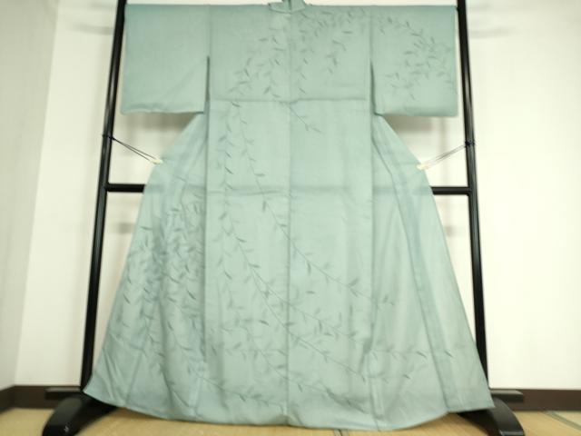 平和屋着物▽訪問着　無双　紗袷　紗×絽　草葉文　正絹　逸品　DAAT9010az