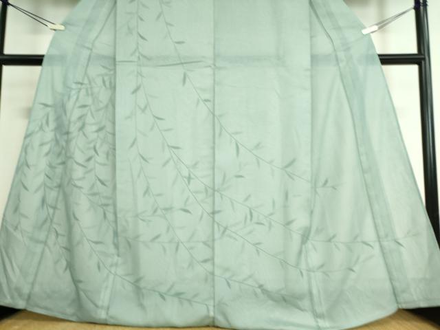 平和屋着物▽訪問着　無双　紗袷　紗×絽　草葉文　正絹　逸品　DAAT9010az