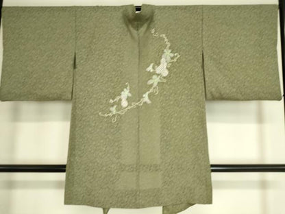 平和屋着物▽長羽織　スリーシーズン　春夏秋　塵除け　唐草紋紗　瓢箪　ロング丈　さが美扱い　正絹　逸品　DAAT9012az