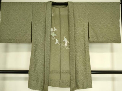 平和屋着物▽長羽織　スリーシーズン　春夏秋　塵除け　唐草紋紗　瓢箪　ロング丈　さが美扱い　正絹　逸品　DAAT9012az