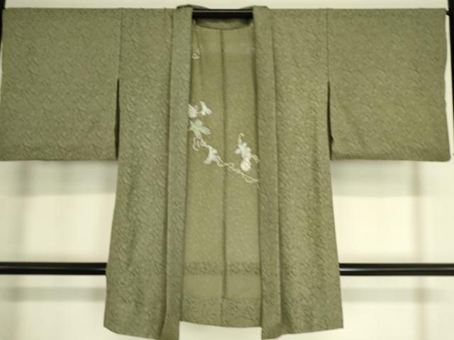 平和屋着物▽長羽織　スリーシーズン　春夏秋　塵除け　唐草紋紗　瓢箪　ロング丈　さが美扱い　正絹　逸品　DAAT9012az