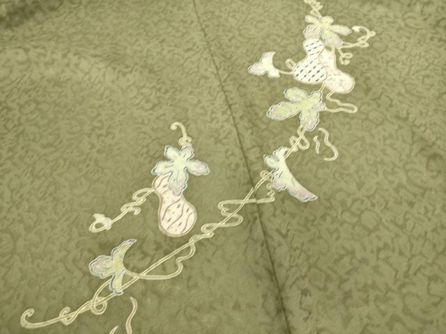 平和屋着物▽長羽織　スリーシーズン　春夏秋　塵除け　唐草紋紗　瓢箪　ロング丈　さが美扱い　正絹　逸品　DAAT9012az