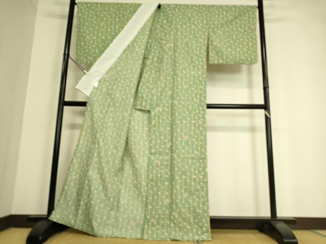 平和屋着物▽小紋 単衣 舞桜文 洗える着物 DAAT9105az
