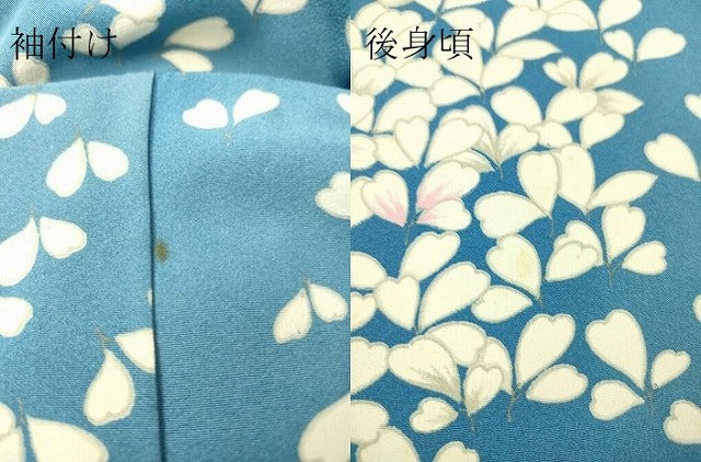 平和屋着物▽上質な小紋　単衣　舞花文　正絹　逸品　DAAT9107az