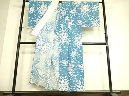 平和屋着物▽上質な小紋　単衣　舞花文　正絹　逸品　DAAT9107az