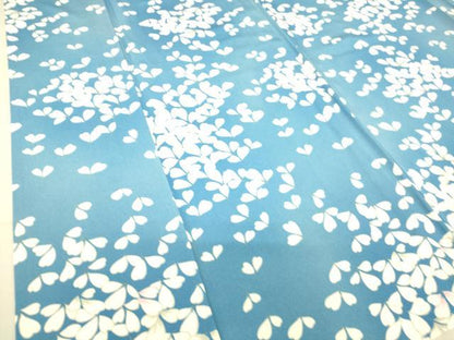 平和屋着物▽上質な小紋　単衣　舞花文　正絹　逸品　DAAT9107az