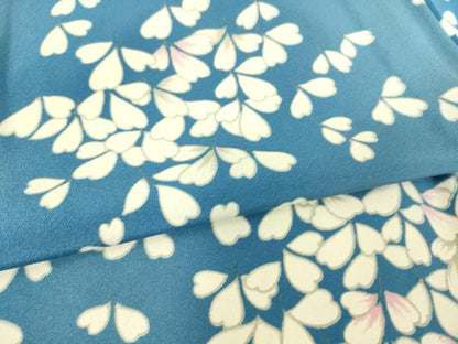平和屋着物▽上質な小紋　単衣　舞花文　正絹　逸品　DAAT9107az