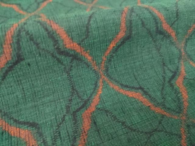 平和屋着物▽上質な紬　単衣　花繋ぎ　正絹　逸品　DAAT9108az