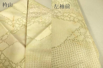 平和屋着物▽上質な紬　単衣　箔散らし　正絹　逸品　DAAT9110az