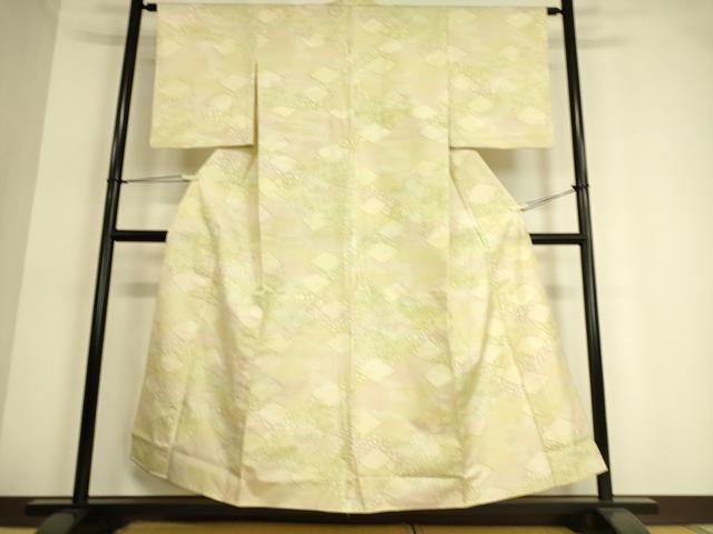 平和屋着物▽上質な紬　単衣　箔散らし　正絹　逸品　DAAT9110az