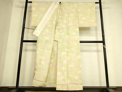 平和屋着物▽上質な紬　単衣　箔散らし　正絹　逸品　DAAT9110az