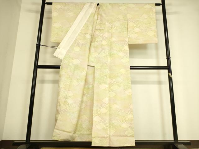 平和屋着物▽上質な紬　単衣　箔散らし　正絹　逸品　DAAT9110az