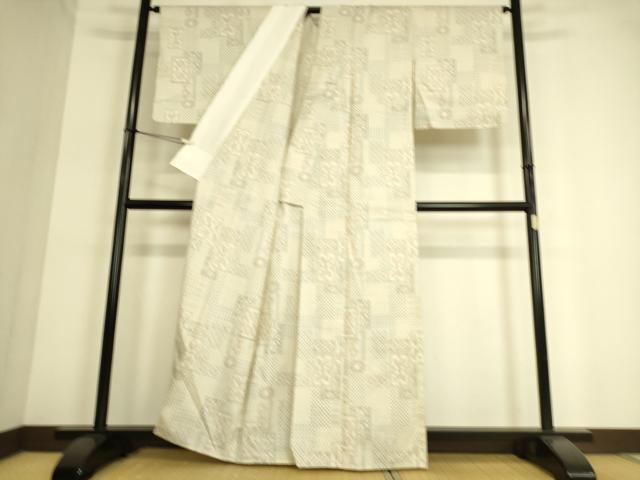 平和屋着物▽上質な紬　単衣　壁画文　正絹　逸品　DAAT9113az
