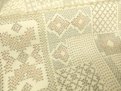 平和屋着物▽上質な紬　単衣　壁画文　正絹　逸品　DAAT9113az