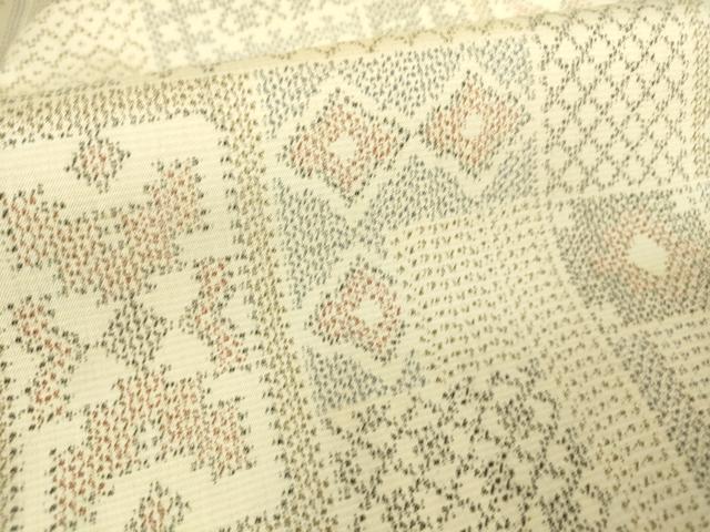 平和屋着物▽上質な紬　単衣　壁画文　正絹　逸品　DAAT9113az