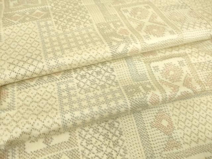 平和屋着物▽上質な紬　単衣　壁画文　正絹　逸品　DAAT9113az