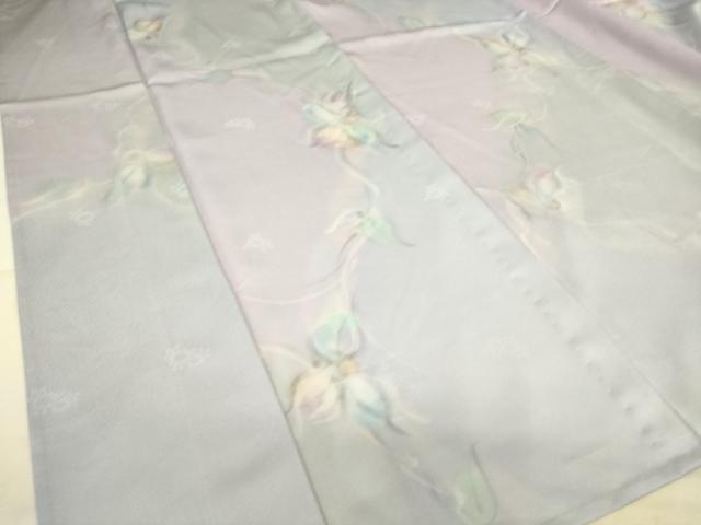 平和屋着物▽染色家 岩浅公展　小紋　単衣　蔦の葉花文　暈し染め　正絹　逸品　未使用　DAAT9122az