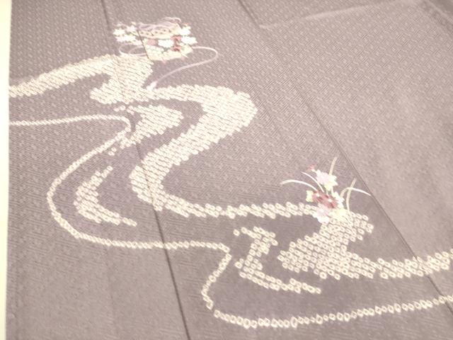 平和屋着物▽訪問着 単衣 刺繍 絞り 貝桶花文 正絹 逸品 DAAT9123az