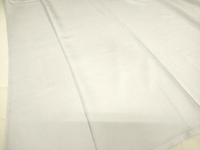 平和屋着物▽上質な色無地　単衣　よろけ縞地紋　白菫色　正絹　逸品　DAAT9126az
