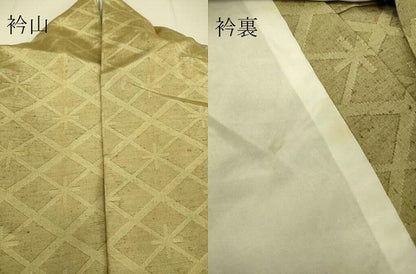 平和屋着物▽上質な紬 単衣 花菱文 正絹 逸品 DAAT9129az