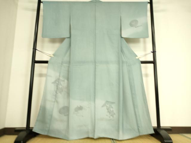 平和屋着物▽訪問着 無双 紗袷 紗×絽 人物楽器文 暈し染め 金彩 正絹 逸品 DAAT9130az