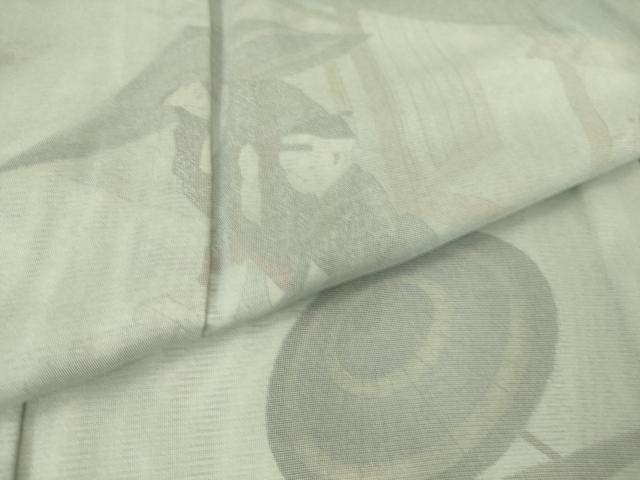 平和屋着物▽訪問着 無双 紗袷 紗×絽 人物楽器文 暈し染め 金彩 正絹 逸品 DAAT9130az
