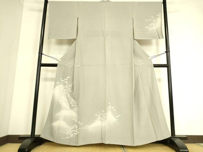 平和屋着物▽訪問着　単衣　刺繍　風景花文　暈し染め　金彩　正絹　逸品　未使用　DAAT9132az
