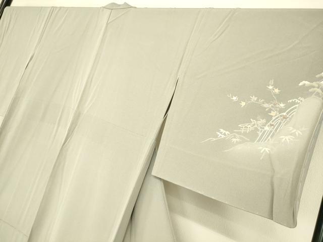 平和屋着物▽訪問着　単衣　刺繍　風景花文　暈し染め　金彩　正絹　逸品　未使用　DAAT9132az
