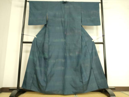 平和屋着物▽上質な紬　単衣　霞文　まるやま扱い　正絹　逸品　DAAT9133az