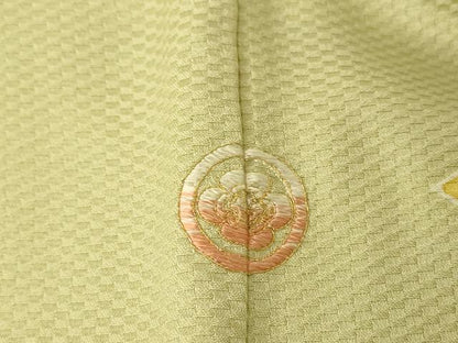 平和屋着物▽銀座　志ま亀　訪問着　単衣　駒刺繍　入子菱　正絹　逸品　DAAT9138az