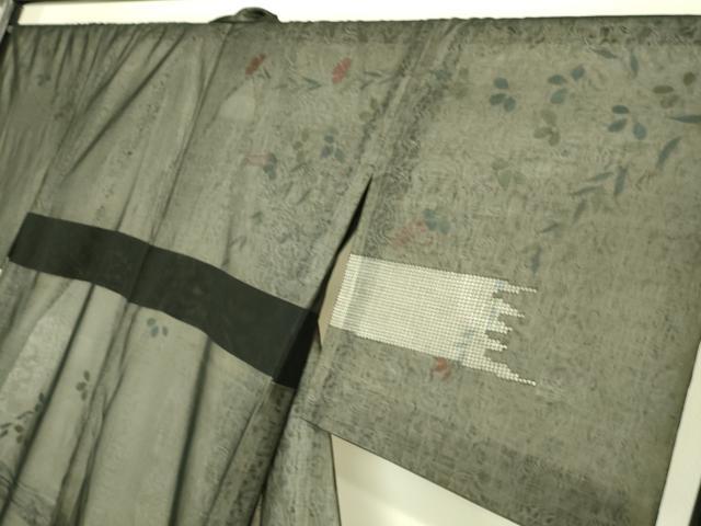平和屋着物▽訪問着 無双 紗袷 紗×紗 草花文 黒地 やまと誂製 正絹 逸品 DAAT9150az