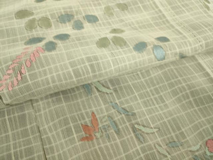 平和屋着物▽訪問着 無双 紗袷 紗×紗 草花文 黒地 やまと誂製 正絹 逸品 DAAT9150az