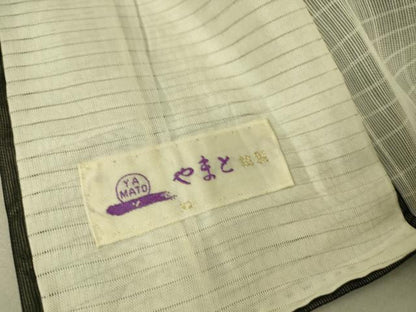 平和屋着物▽訪問着 無双 紗袷 紗×紗 草花文 黒地 やまと誂製 正絹 逸品 DAAT9150az