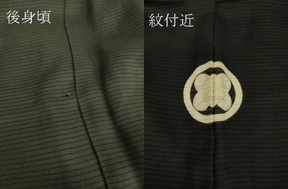 平和屋着物▽男性 黒紋付長羽織 スリーシーズン 春夏秋 塵除け 絽 正絹 逸品 DAAT9159az