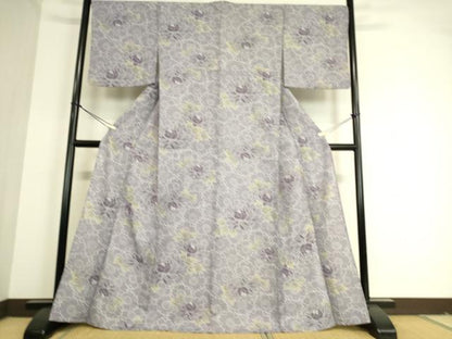 平和屋着物▽小紋 単衣 桜に牡丹 洗える着物 DAAT9165az