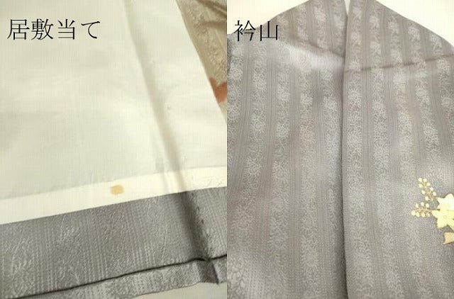 平和屋着物▽訪問着　単衣　駒刺繍　更紗花鳥文　金彩　正絹　逸品　DAAT9171az
